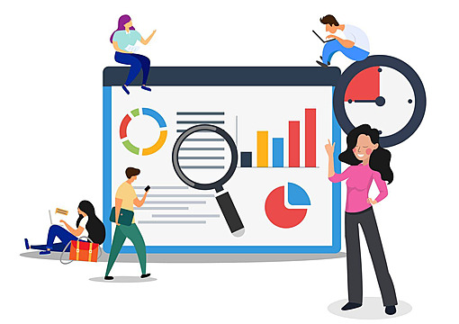 pngtree flat cartoon illustration depicting the concepts of target marketing digital content marketing and customer targeting vector png image 44511472